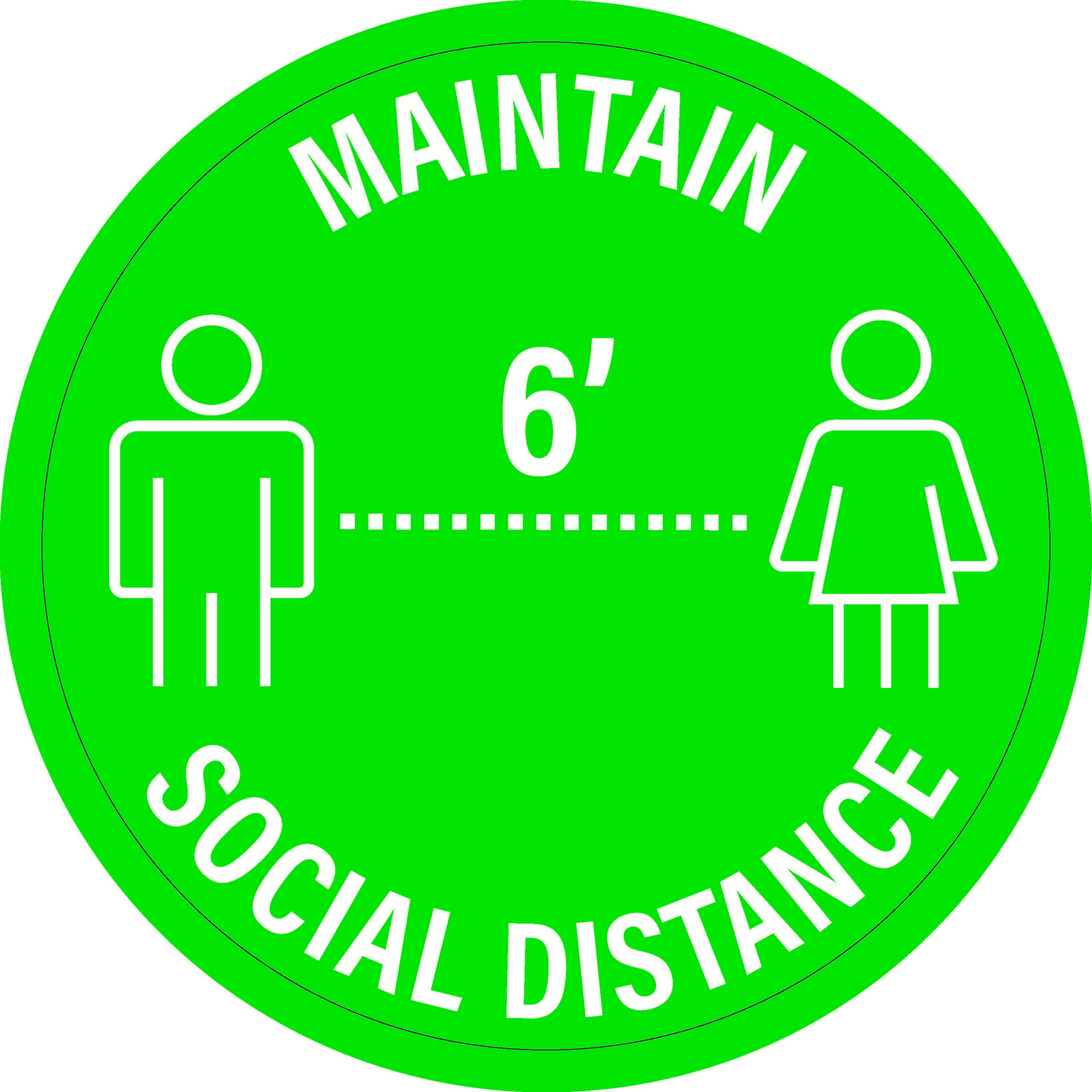 Maintain 6' Social Distance Floor Graphic 24x24"