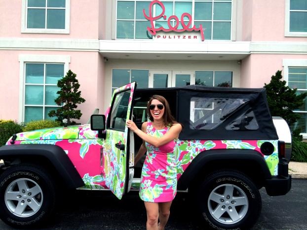 Lilly Pulitzer design vehicle wrap on a Jeep