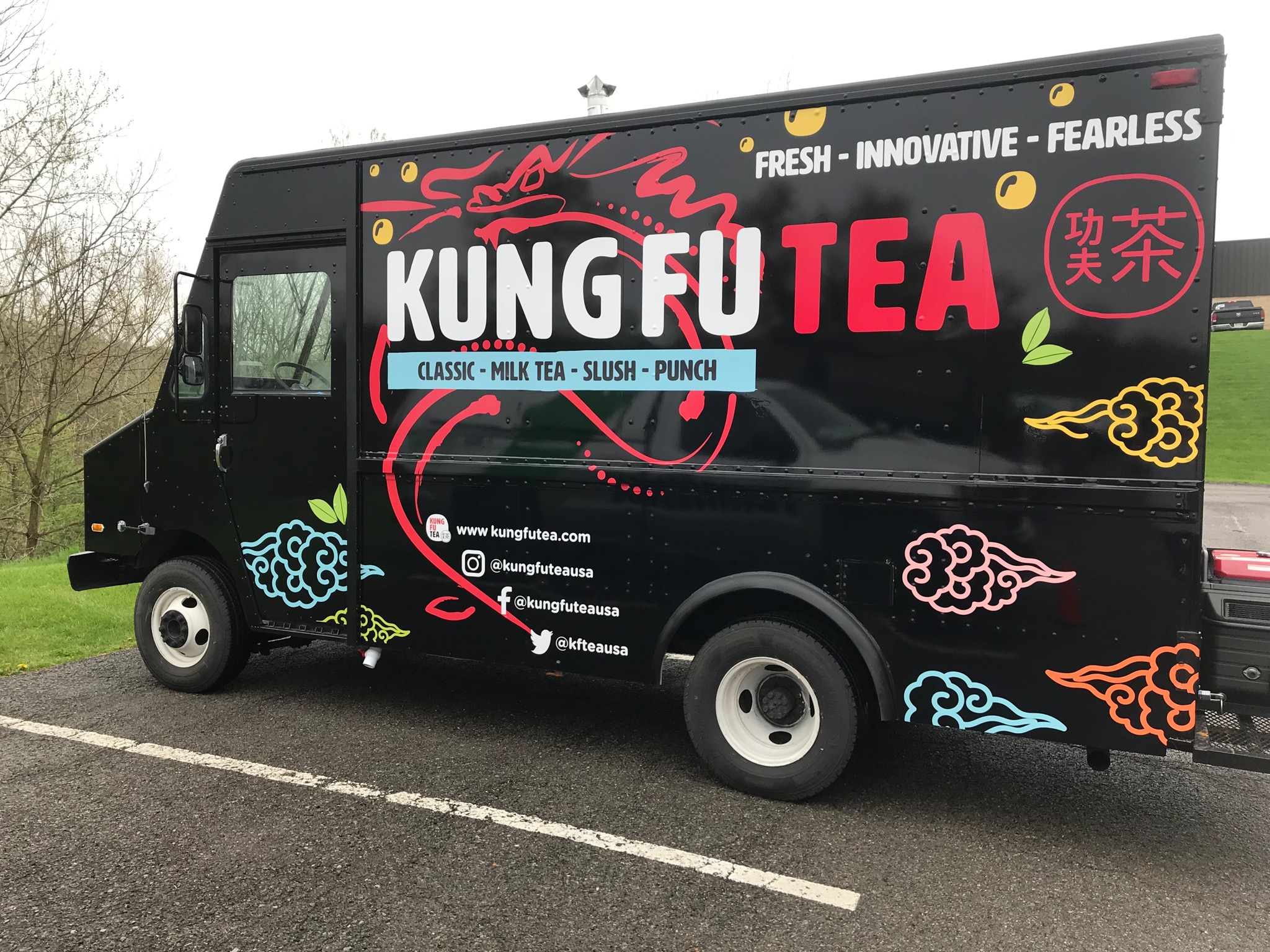 Kung Fu Tea side of truck decals 