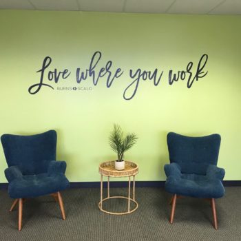 Wall decal with phrase Love Where You Work