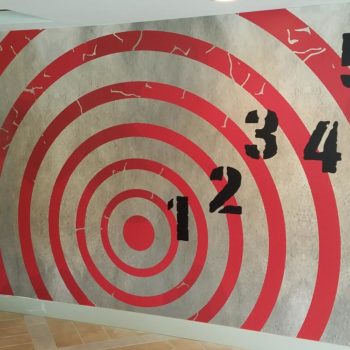 Custom bullseye target wall mural