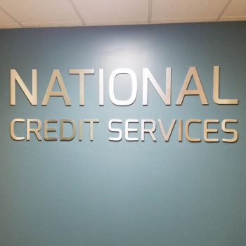 National Credit Services wall letters