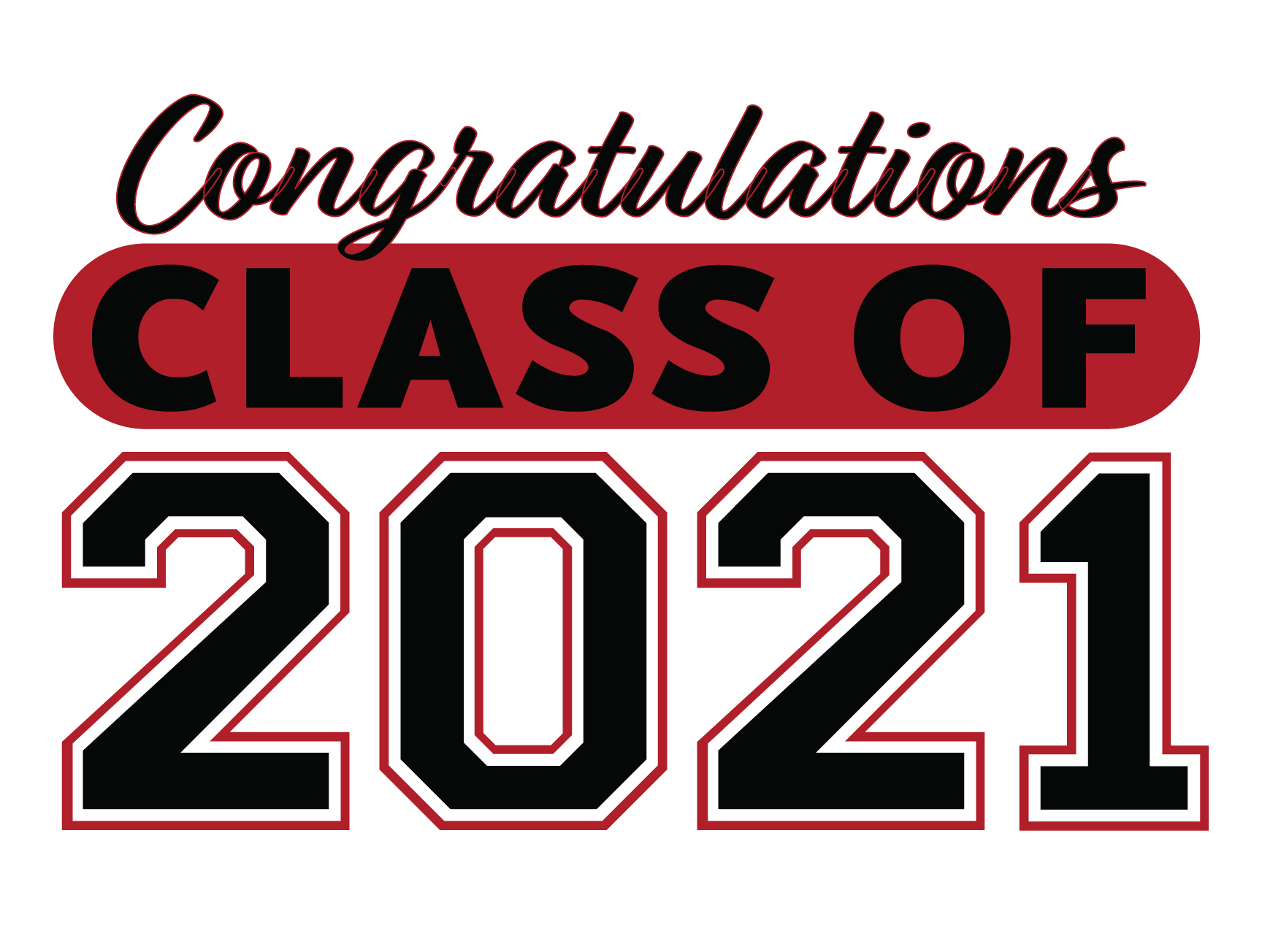 Class of 2021 Yard Sign 18x24" Red and Black (Single Sided)