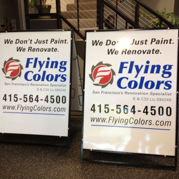 Aframe sign for Flying Colors 