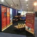 Retractable banners for trade show booth