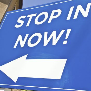 Stop in Now yardsale sign 