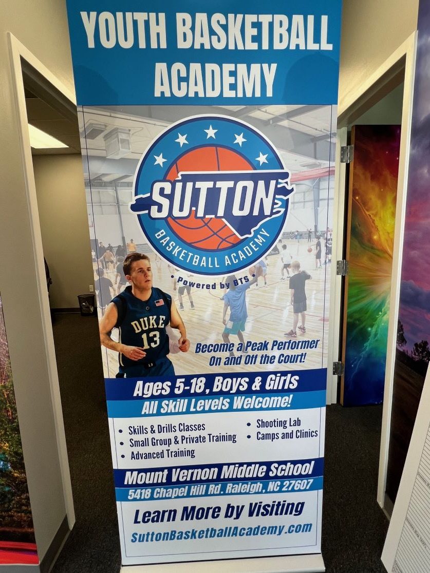 custom printed standee banner and graphic display for an event