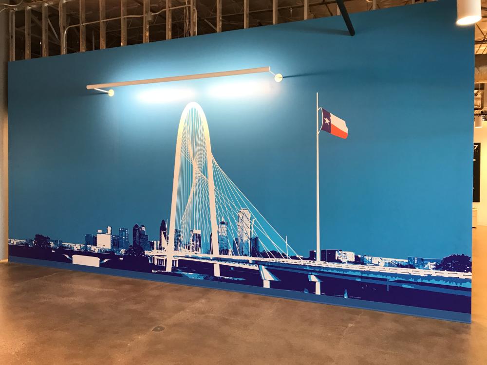 Wall mural with city skyline