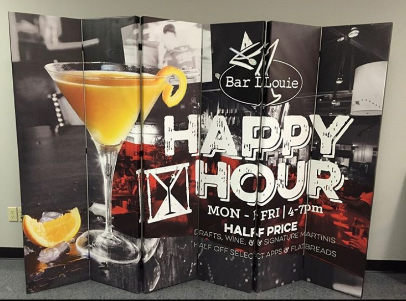 Classic cocktail on screen featuring a martini glass for advertising allure
