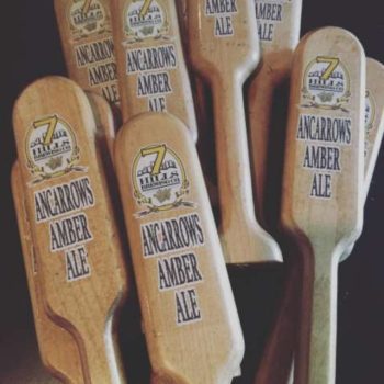 decals on beer tap for Ancarrow's Amber ale