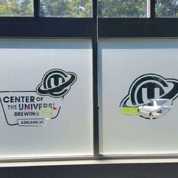 window graphics for center of the universl brewing