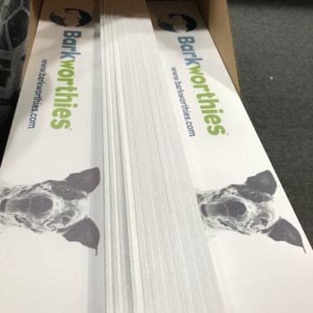 Custom printed promotional materials for Barkworthies logo with  high quality image and design.