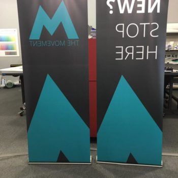 two retractable banners for The Movement