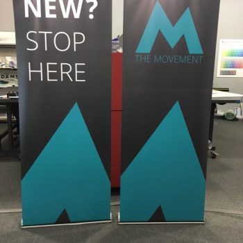 two retractable banners for The Movement