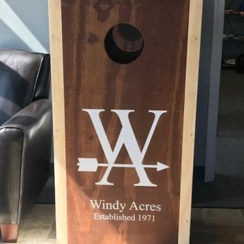 cornhole board for Windy Acres