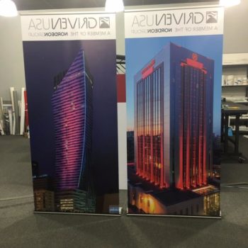 two retractable banners for Griven USA