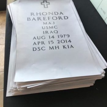 paper signs for Rhonda Bareford