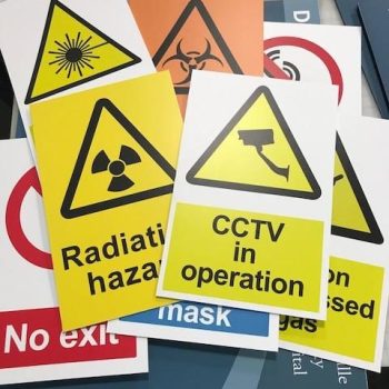 hazard sign decals
