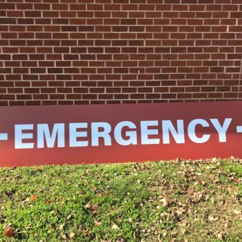 large emergency sign banner
