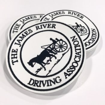 The James River Driving Association circle logo decal