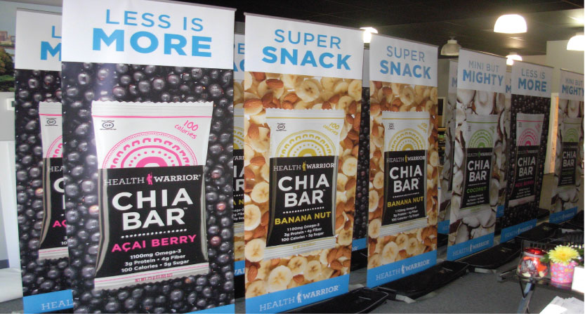 retractable banners for health warrior's chia bars