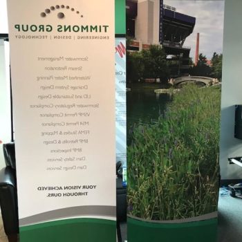 two retractable banners for the timmons group