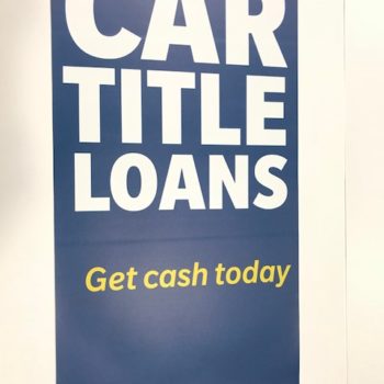 vinyl banner for Dash Cash Car title and loans