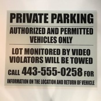 private parking sign