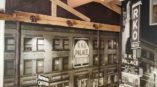 RKO palace wall decals with black and white image of a building