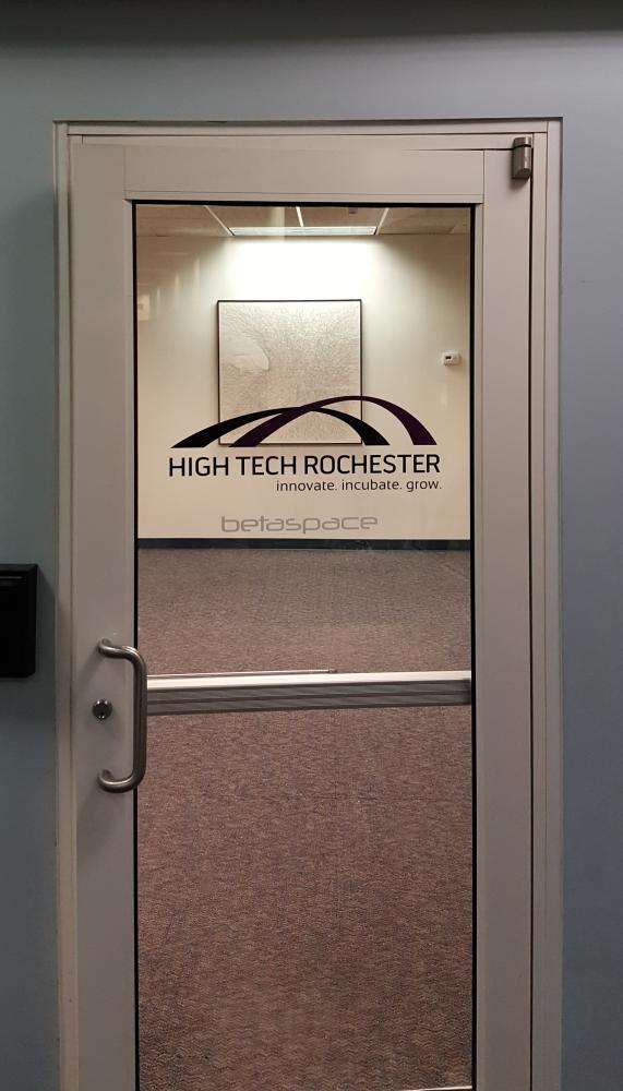 high tech rochester window graphic 