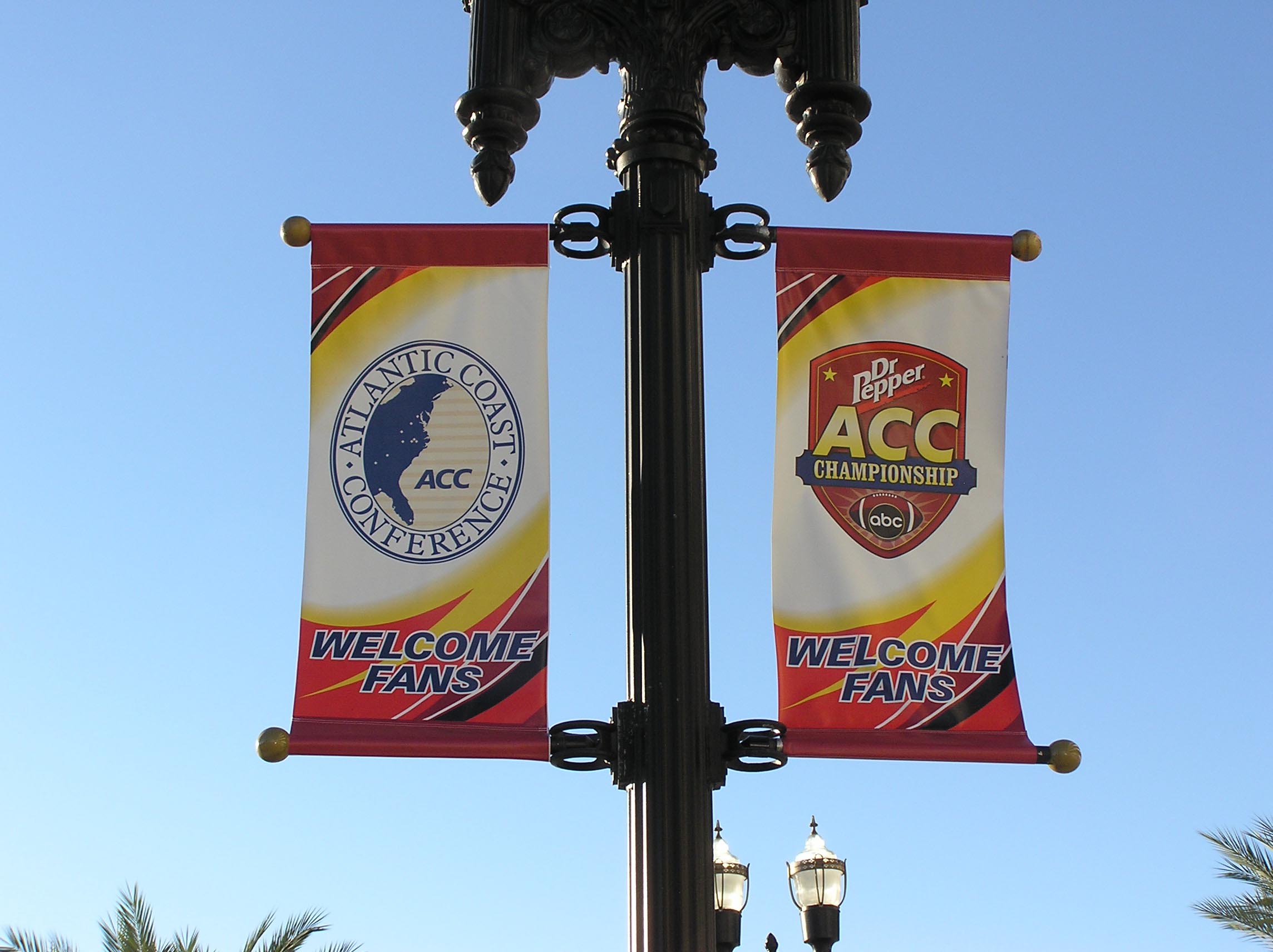 Atlantic coast conference welcome fans outdoor banners