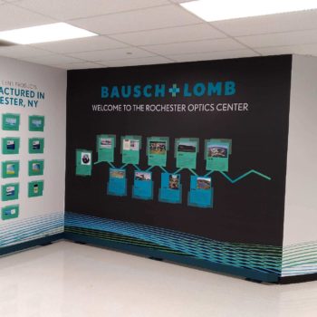 Wall decal for Bausch and Lomb optics center