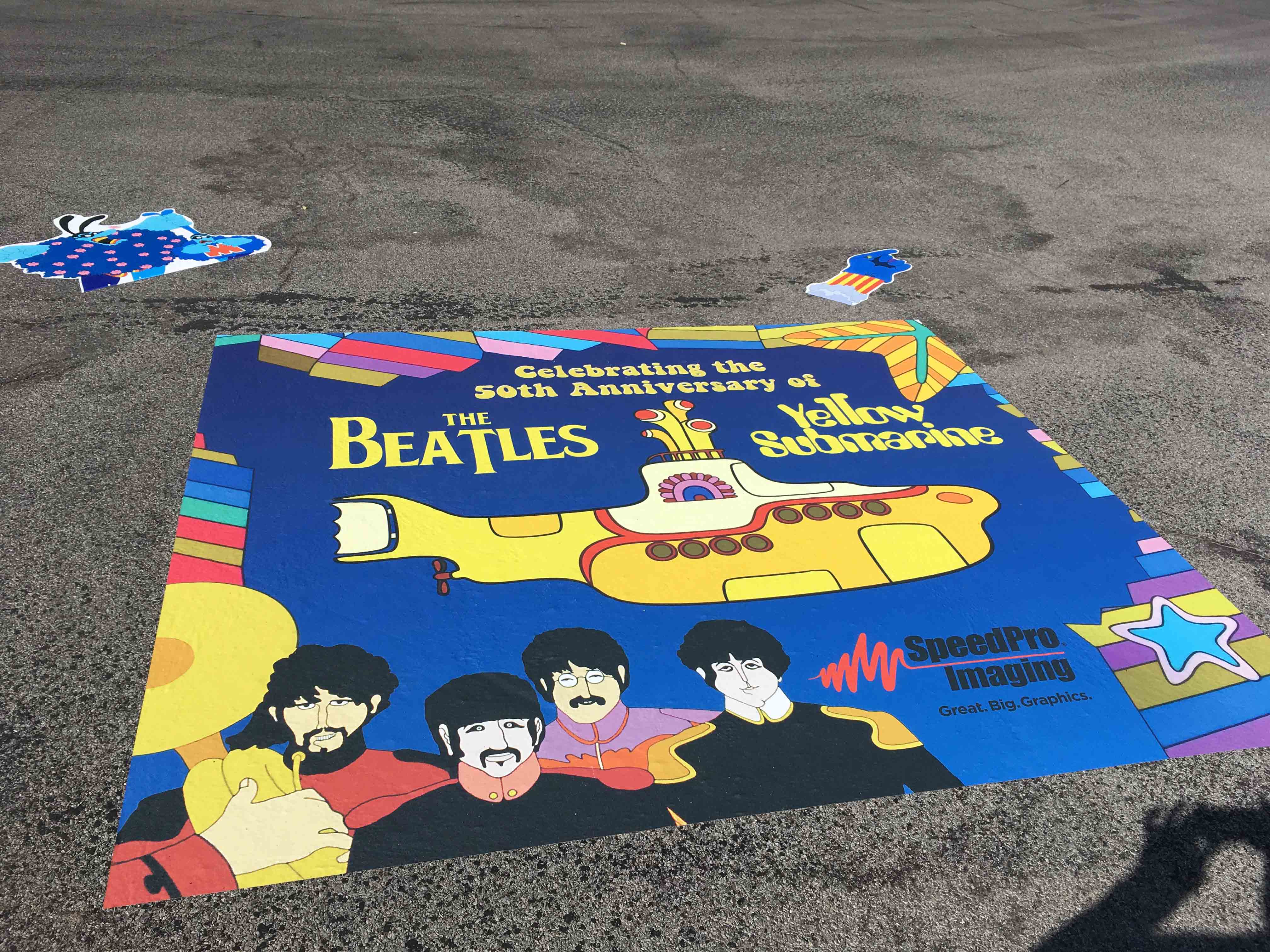 The Beatles yellow submarine 50th anniversary floor graphic
