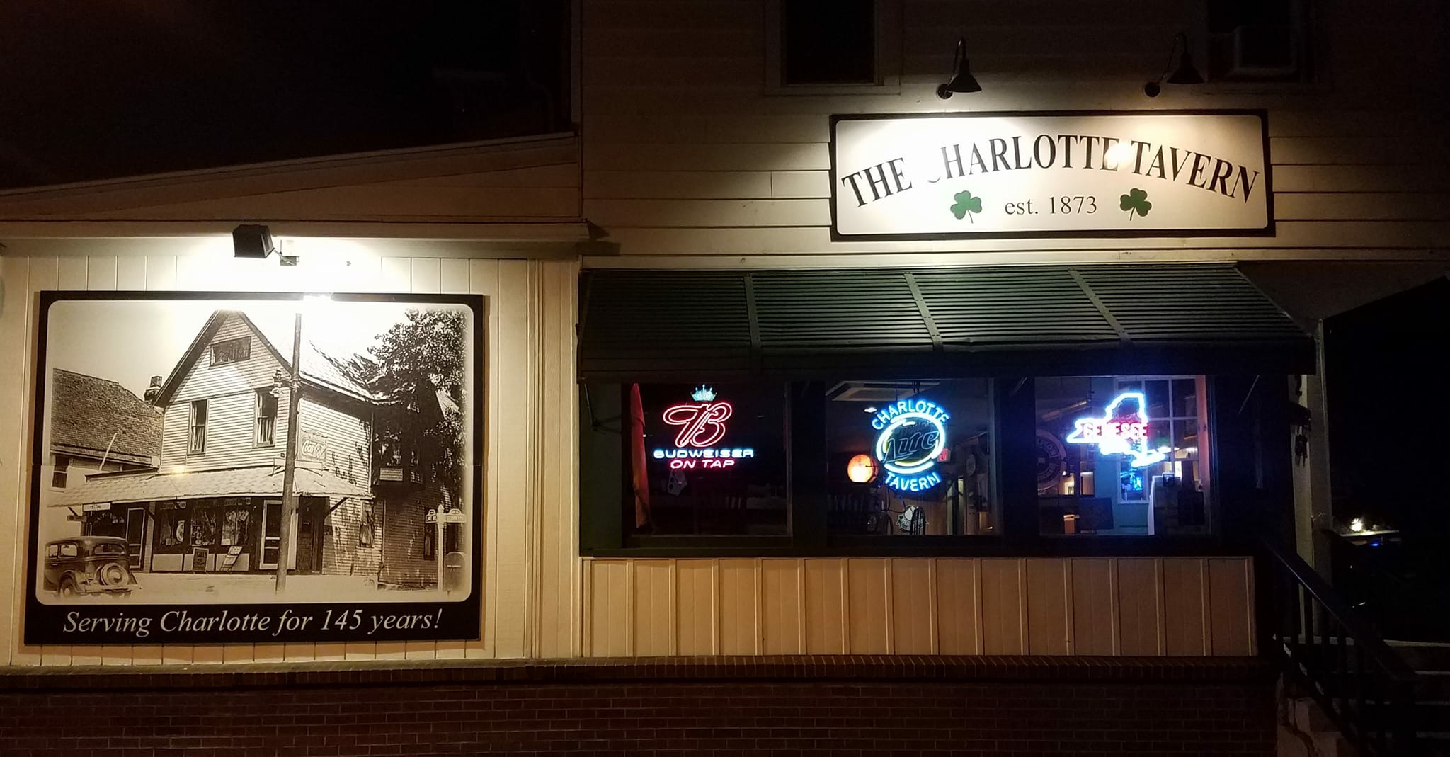 The Charlotte Tavern outdoor signs on building