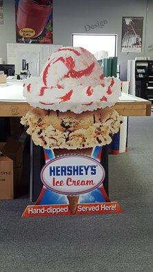Hershey's Ice Cream point of purchase standing cutout of ice cream