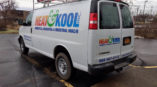 Vehicle wrap graphics for Heat & Kool white van