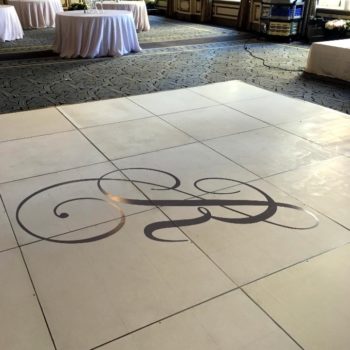 Monogrammed R floor graphic