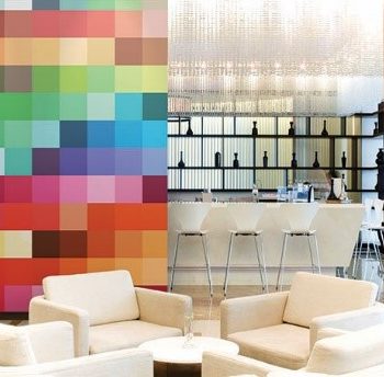 Geometric wall mural