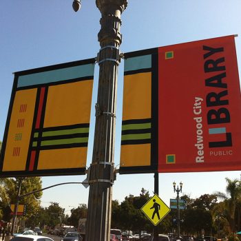 redwood city public library vinyl banner