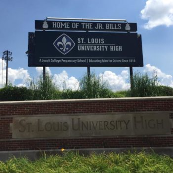 St. Louis University High digital signage display 
