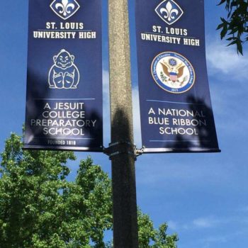 St. Louis University High custom outdoor signage on campus