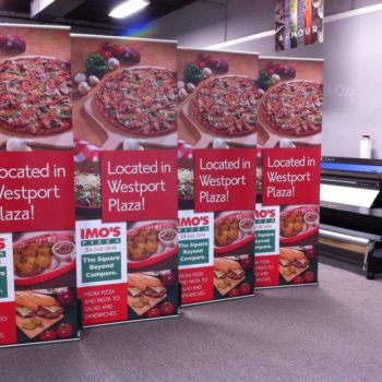 Custom point of purchase display for IMO's Pizza 