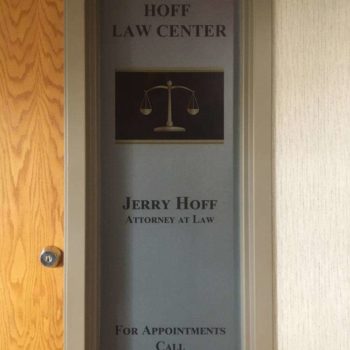 Hoff Law Center custom window graphic 