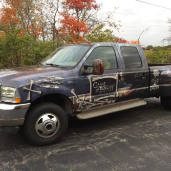 Side view of Game of Bones customized fleet wrap