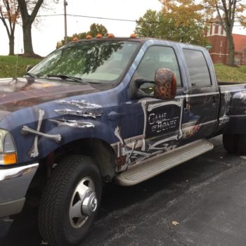 Front view of Game of Bones customized fleet wrap