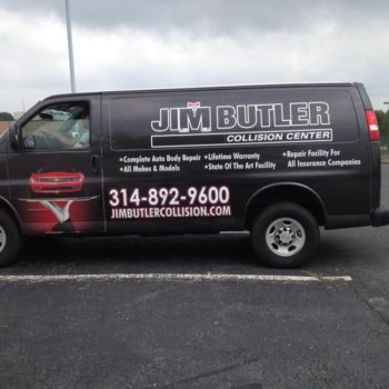 Jim Butler Collision Center custom vehicle wrap