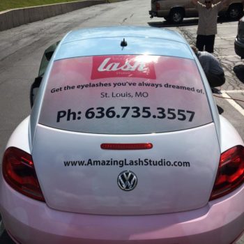 Amazing Lash Studio pink vehicle wrap