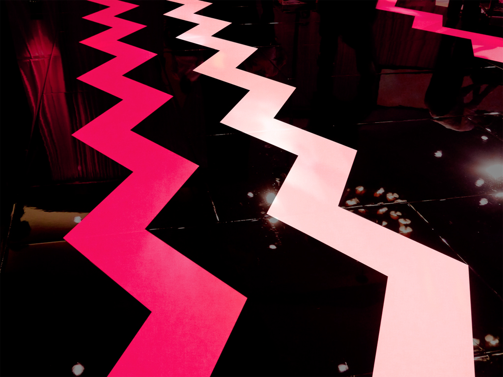 Pink floor graphics 