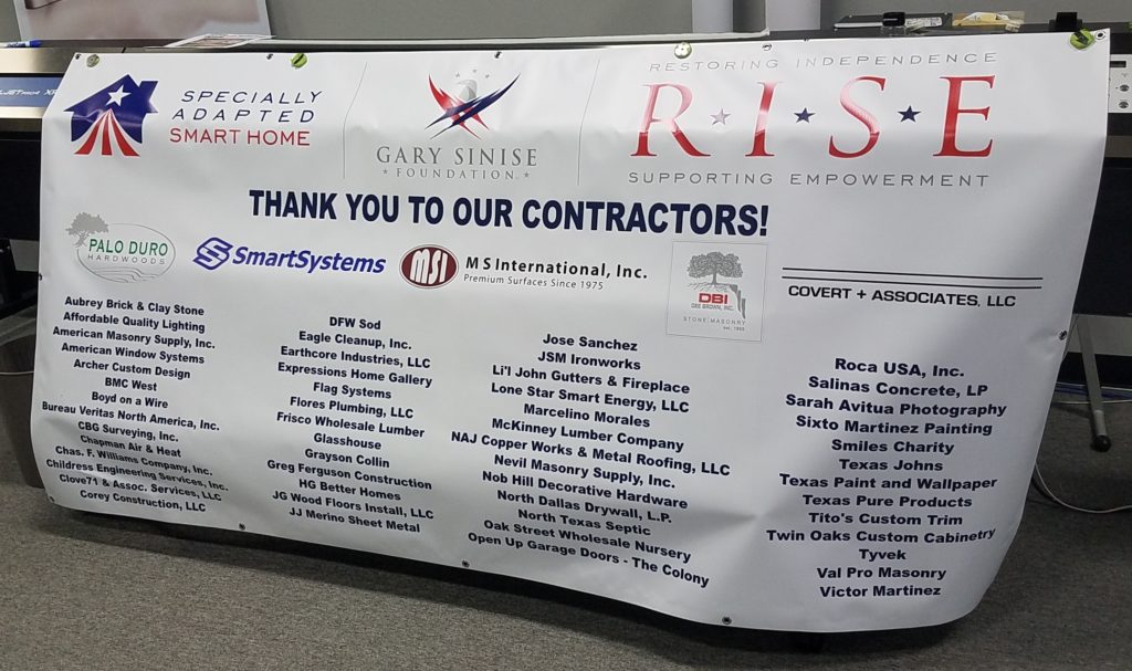 R.I.S.E. thank you banner for contractors