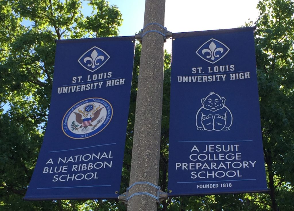 St. Louis University High School custom pole banners